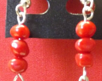 Coral and Turquoise Dangle Earrings #182100