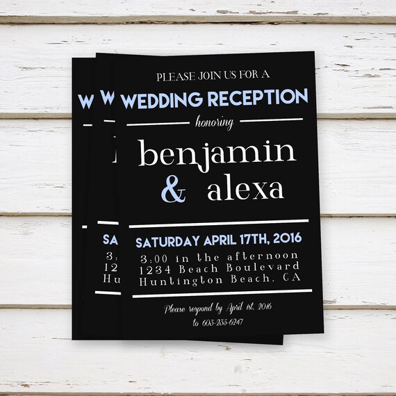 PRINTED Elopement Reception Invitations Elopement We Eloped