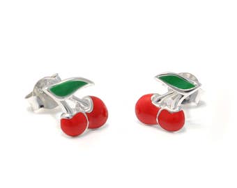 925 sterling Silver Cherry Earrings