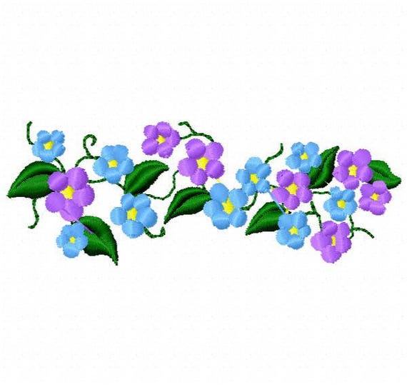 Vine of Flowers Machine Embroidery Design Instant Download