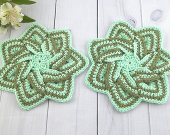 Star Flower Hotpads Trivets - Set Of 2