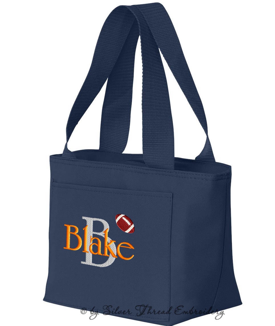 Boys Personalized Lunch Bag Insulated Monogrammed Name Initial