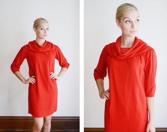 Designer Guy Laroche 1960s Red Mini Dress - XS