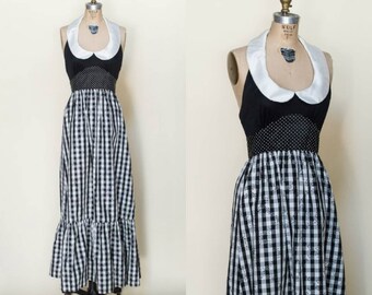 SALE /// 1970s Young Edwardian Dress --- 1960s Vintage Maxi Dress