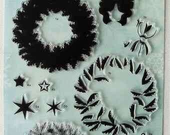 Clear stamps / clear stamps to superimpose Christmas wreath