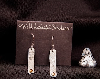 sterling silver & citrine drop earrings