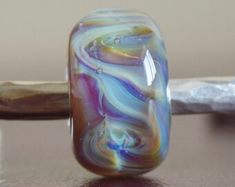 Unique Handmade Lampwork Glass European Charm Bead with Solid Core - SRA - Fits all charm bracelets