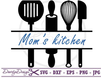 Download Split Kitchen Utensils SVG Split monogram svg dxf files eps