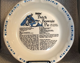 Watkins Pie Plates, Dutch Brownie Pie Recipe Plate, Pie Plate, Watkins 6482