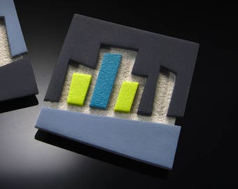 Square Brooch "Skyline" - One of A Kind