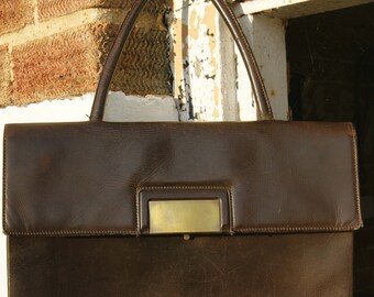 1950's Brown Leather Folio Bag