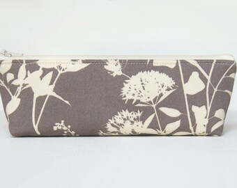 Toiletry Storage, Makeup Bag, Cosmetic Case, Zipper Pouch, Wildflowers in Stone, Joel Dewberry Ginseng