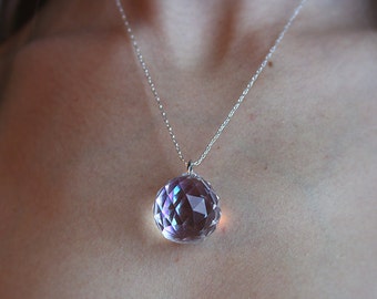 Iridescent Crystal Ball Necklace