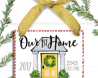 Our First Home Ornament- First Christmas New House Gift- Our First Home Ornament - Realtor Gift - Personalized Home Ornament