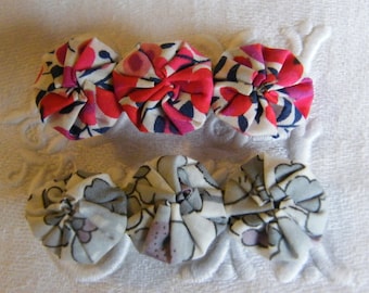3 crocodile LIBERTY rosette Bobby pins (Capel, Mitsi, Betsy, Wiltshire...)