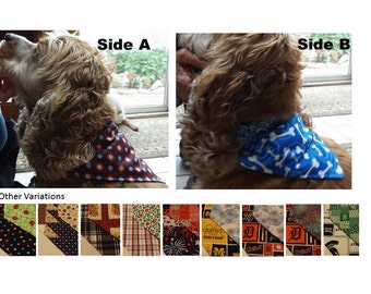 Reversible 2-in-1 Over the Collar Dog Bandana / Scarf – medium size