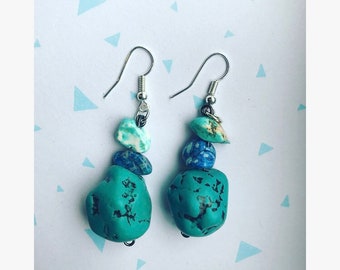 Turquoise cluster earrings