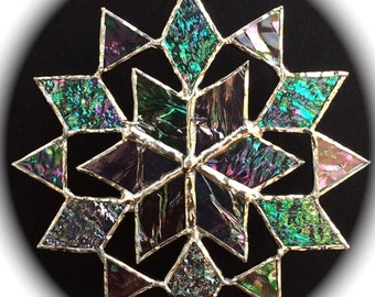 stained glass snowflake suncatcher (design 6C)