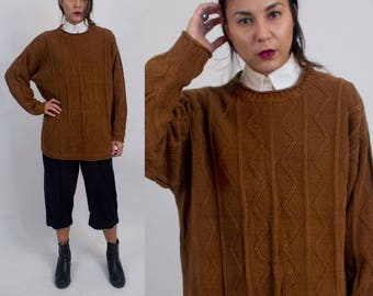 Vintage zig zag knit design sweater