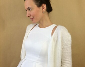 Wedding bolero Kate Middleton, Bridal Bolero, Wedding jacket, Wedding Shrug, Bridal sweater, White bolero, White Angora bolero