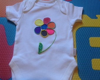 Baby Vest Hand painted 0-3/3-6/6-9/9-12 month Flower