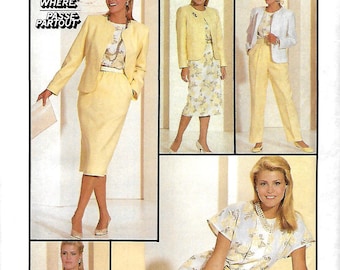 Simplicity 7880 Misses Blouse, Skirt, Pants And Semi-Fitted Jacket Pattern, Size 10, UNCUT