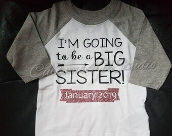 Je vais être grande soeur, grande soeur chemise annonce, chemise grande soeur, Big Brother chemise, chemise de frères et soeurs, grand frère, grande soeur