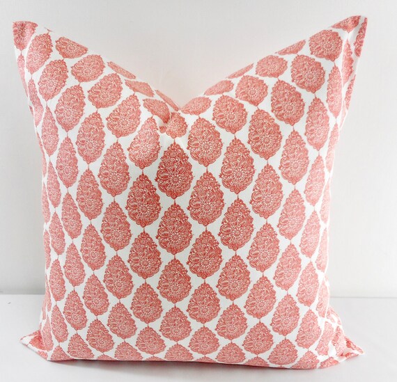 Coral pillow cover. Jersey Print Pillow cover. Throw pillow