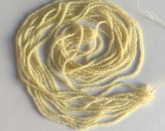 Vintage European Micro Seed Beads - PALE YELLOW PEARL