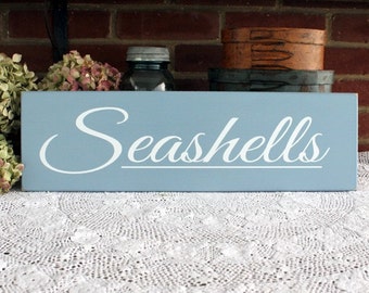 Seashells Beach Wood Sign - Handcrafted - Beach Cottage - Wall Decor - Nautical - Seaside -Coastal Decor - Wall Art