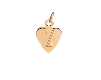 14k gold engraved heart pendant