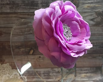Bright purple flower hair clip, purple hair accessory, girls hair flower, purple hair clip, ranunculus flower hair clip hair accessory