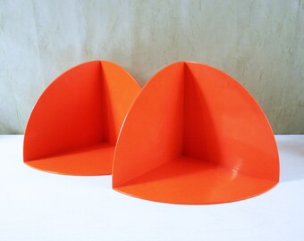 Kartell 4910 Bookends by Giotto Stoppino - Corner Bookends - Space Age Mod Plastic Bookends from Italy