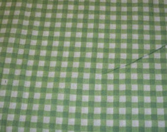 Cotton Fabric Green and White Check