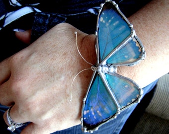 Real Butterfly Wing Bracelet - Blue Morpho Butterfly