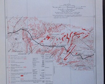 1933 Alpine, Strobel, Lenox, Marathon, Haymond, Maxon, Tesnus Texas map, Brewster County TX. Antique Original Railroad Map Southern Pacific