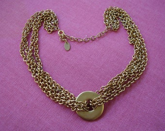 Vintage Multi Chain Gold Tone Necklace
