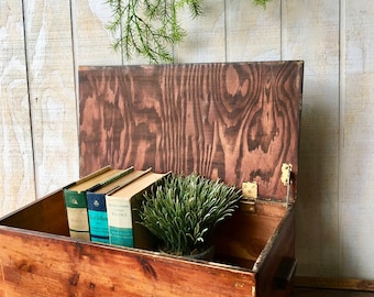 Vintage Rustic Style Wooden Box, Wooden Storage Box,