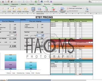 Pricing template - Excel spreadsheet to calculate your price
