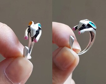 Bunny Ring, Rabbit Ring , Custom Colored Animal Wrap ring, Birthday Gift