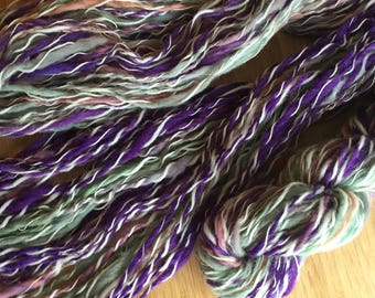 Eggplant Ombre Yarn 82yds Handspun Wool