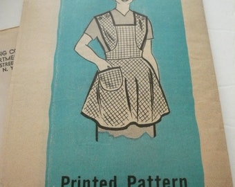 1950s Vintage Mail Order Pattern #9098 Full Apron Size Medium
