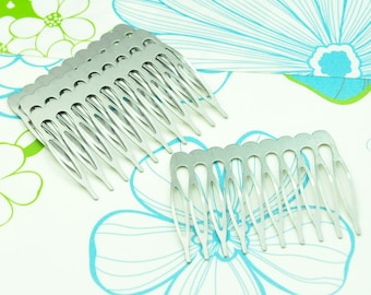 50pcs Raw iron Metal Hair Combs ,10 teeth,Blank combs, head teeth comb,head teeth comb, Comb Findings 53x38mm