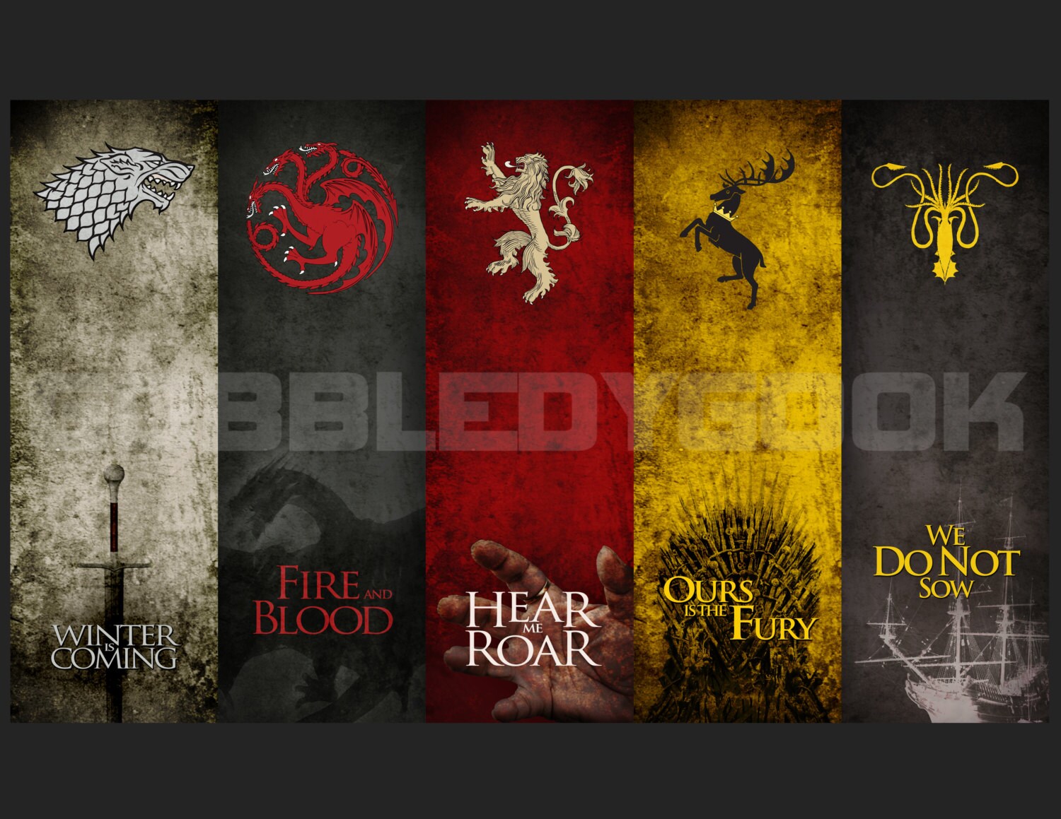 Game of Thrones Bookmarks 5 Printable Designs for Download