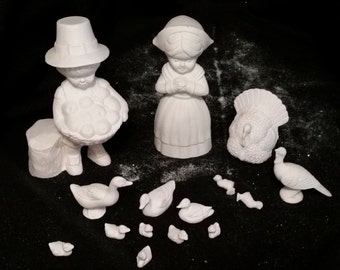 Bounteous Blessings Pilgrim Set - Unpainted Ceramic Bisque
