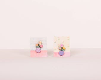 Hand Painted Brooch | three stems
