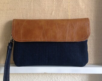 iPhone 8 plus wallet, Smartphone wristlet, denim clutch wallet, passport wallet, travel wallet, women's wallet,gift ideas for women,handmade