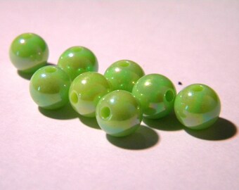 50 pearls iridescent - 8 mm - Green PE 287-13