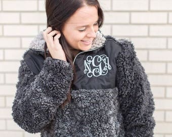 Monogrammed Sherpa Pullover