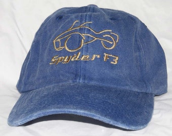 Cap / baseball hat / adult / embroidered Can-Am Spyder F3 (spider) blue denim